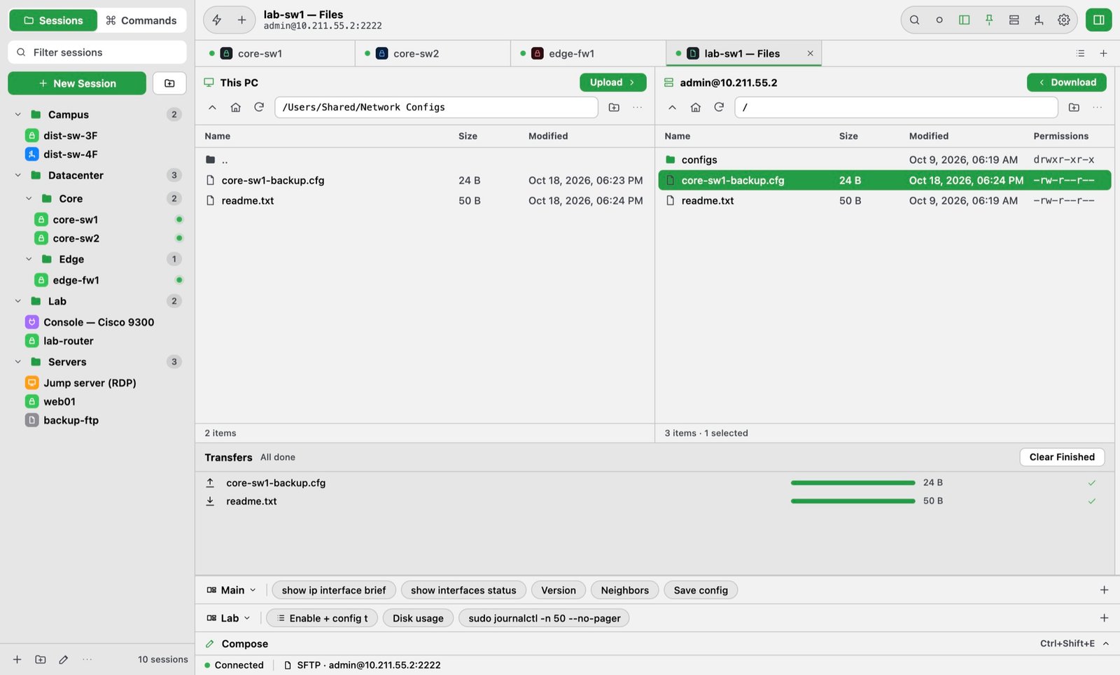 The file browser with this PC on the left and a server on the right